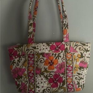 Floral Tote Bag - Pink, Orange, and Green